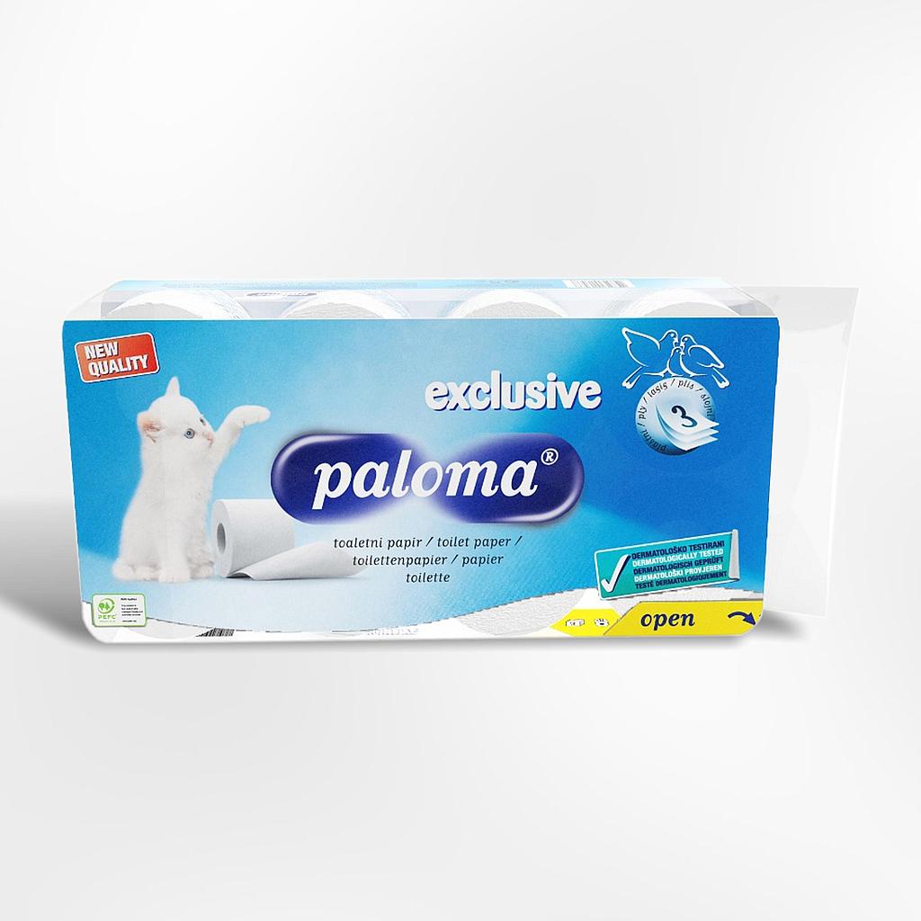 PALOMA TOILETPAPIER EXCLUSIVE 3LG 150V WIT 8RL